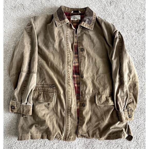 Brandon Thomas Brown Jacket with Plaid Lining - Picture 1 of 13